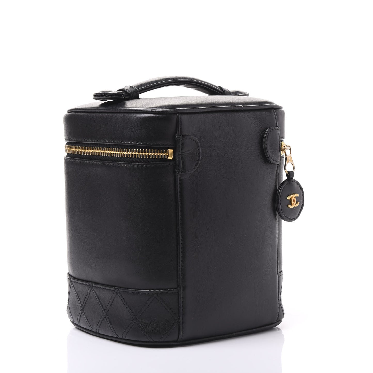 Lambskin Vanity Cosmetic Bag Black
