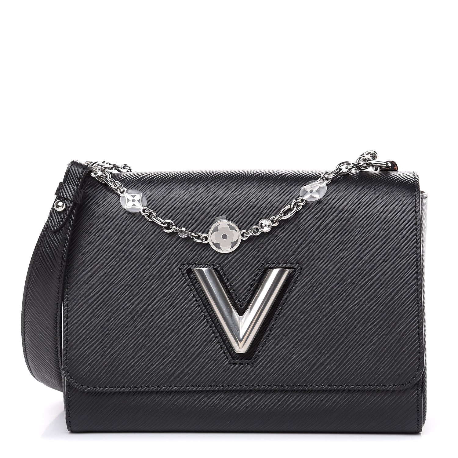 Louis Vuitton Epi Crystal Embellished Twist Shoulder Bag MM Black 1 of 9