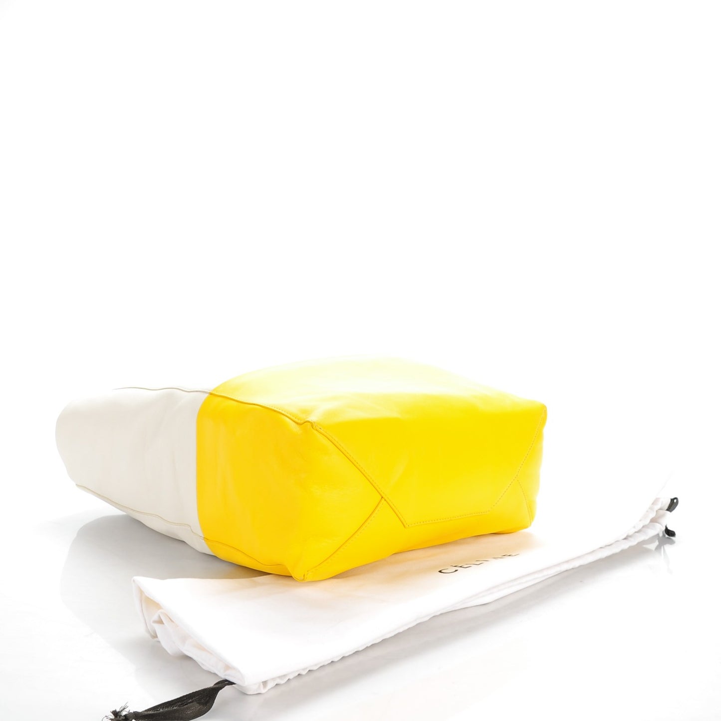 Lambskin Vertical Bi-Cabas White Sun Yellow