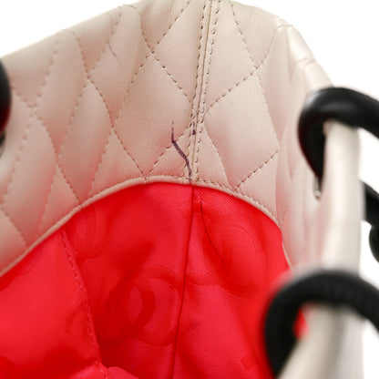 Chanel Calfskin Quilted Medium Cambon Tote White Black 11 of 16