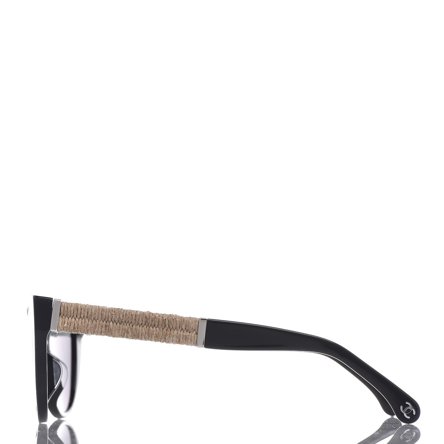 Chanel Acetate Rope Cat Eye Sunglasses 5409-A Black 3 of 8