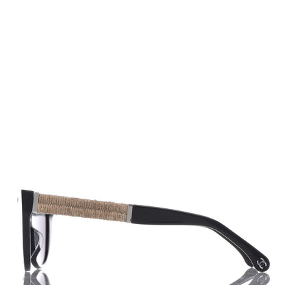 Chanel Acetate Rope Cat Eye Sunglasses 5409-A Black 3 of 8