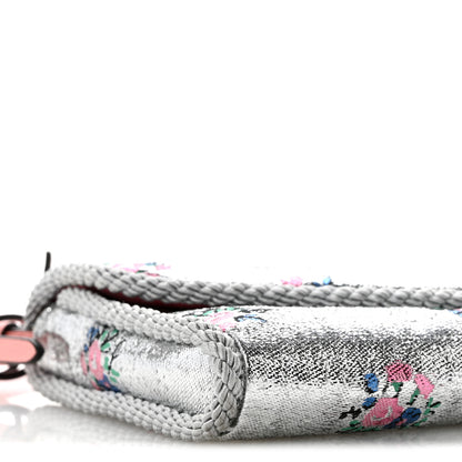 Valentino Garavani Floral Jacquard Lurex Small DeVain Shoulder Bag Silver 8 of 11