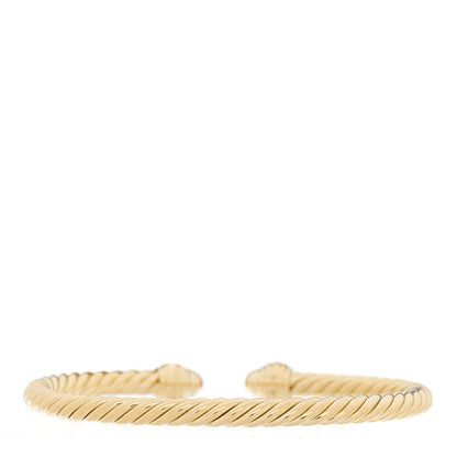 David Yurman 18K Yellow Gold Diamond 5mm Cable Classics Dome Bracelet 2 of 4