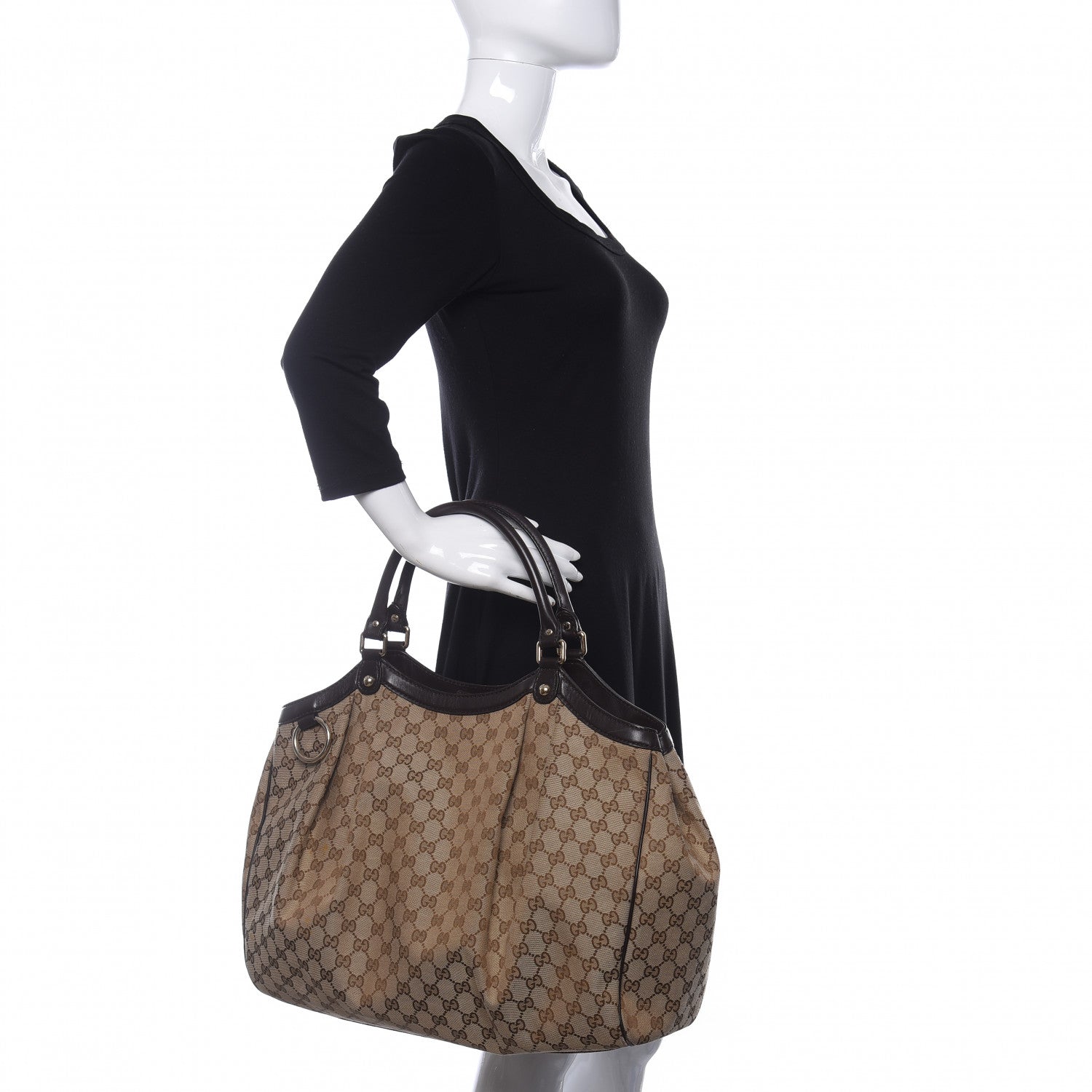 Gucci Monogram Large Sukey Tote Dark Brown 3 of 19