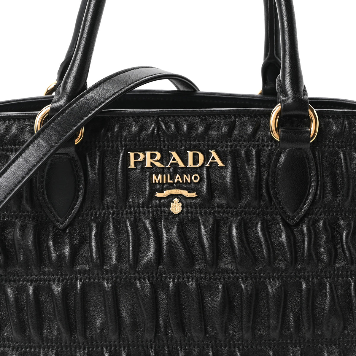 Nappa Gaufre Small Tote Black