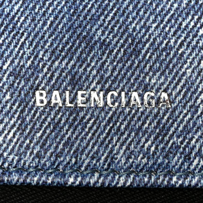 Balenciaga Nappa Denim Printed Small Hourglass Top Handle Bag Denim Blue 6 of 11