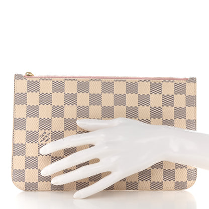 Louis Vuitton Damier Azur Neverfull MM GM Pochette Rose Ballerine 2 of 16