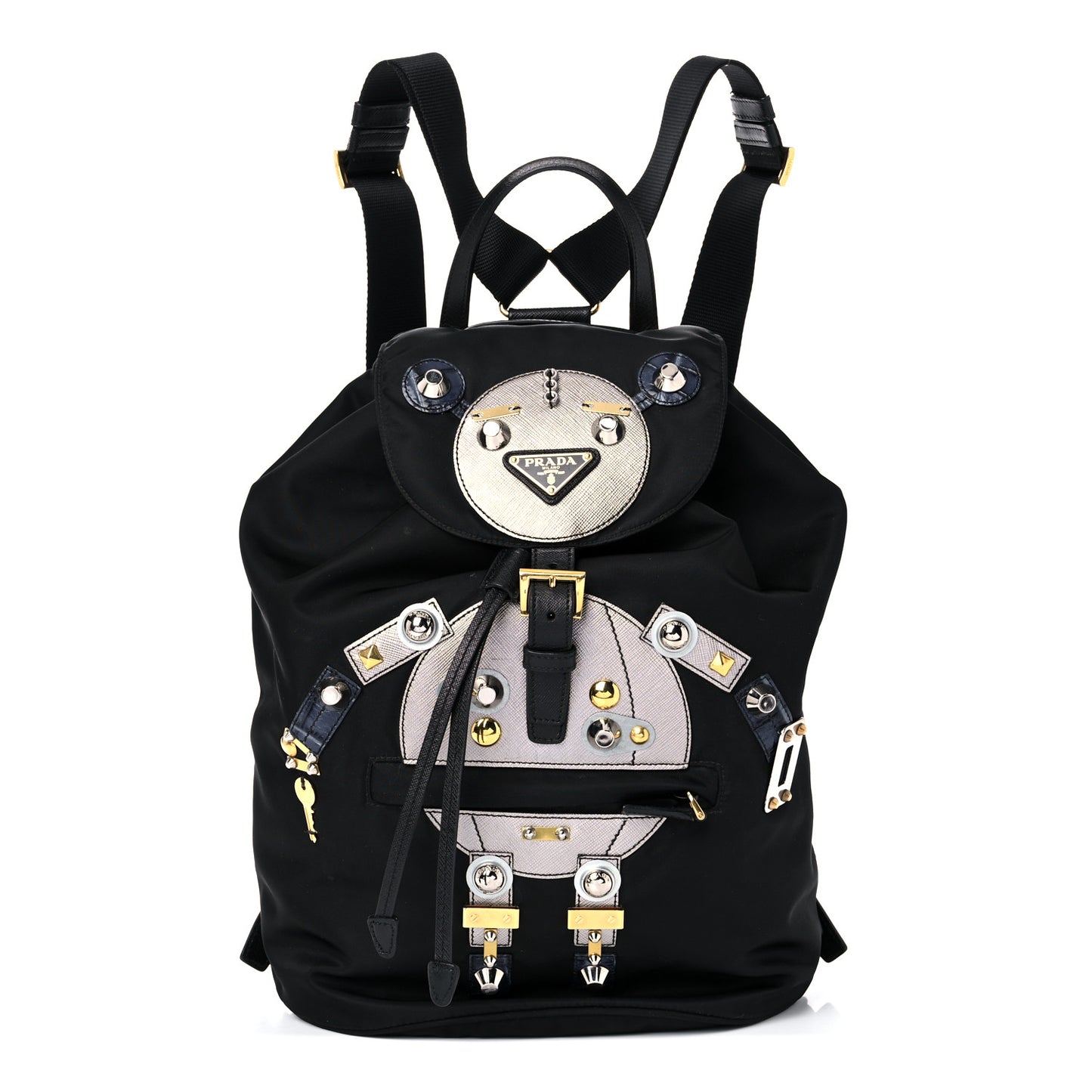 Tessuto Nylon Robot Backpack Black Multicolor