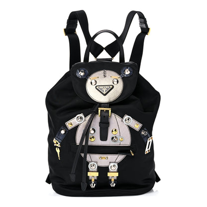 Prada Tessuto Nylon Robot Backpack Black Multicolor 1 of 12