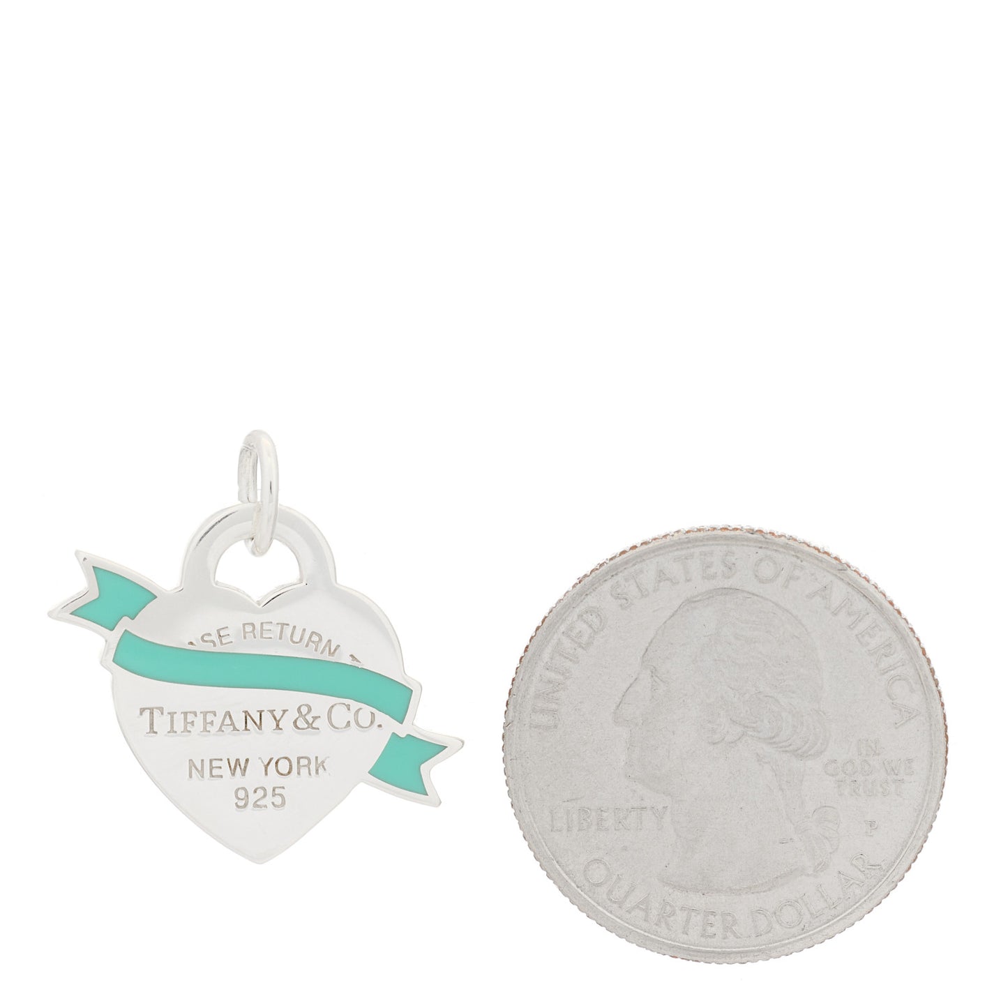 Sterling Silver Enamel Return To Tiffany Heart Ribbon Charm Blue