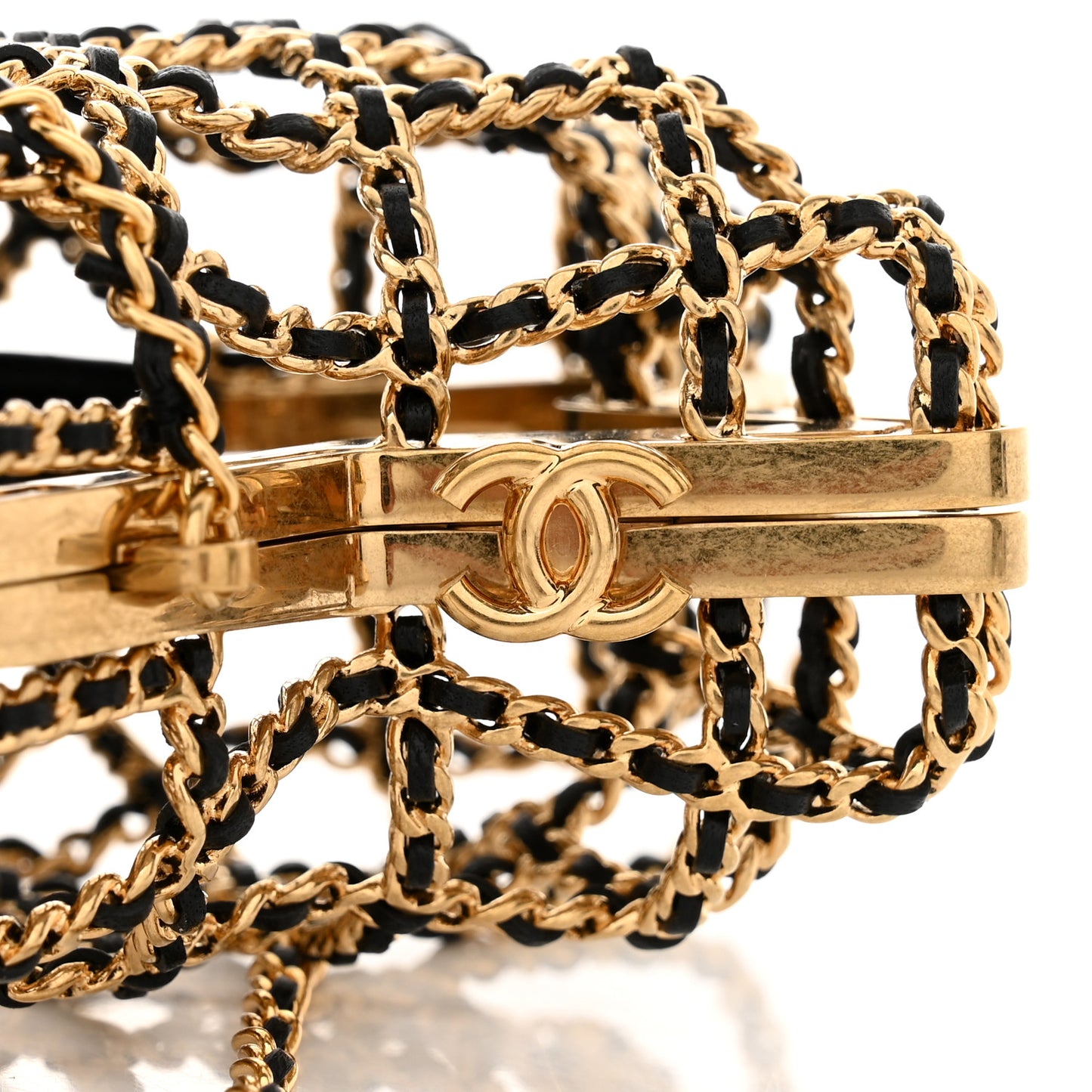 Metal CC Star Minaudiere Crossbody Gold Black