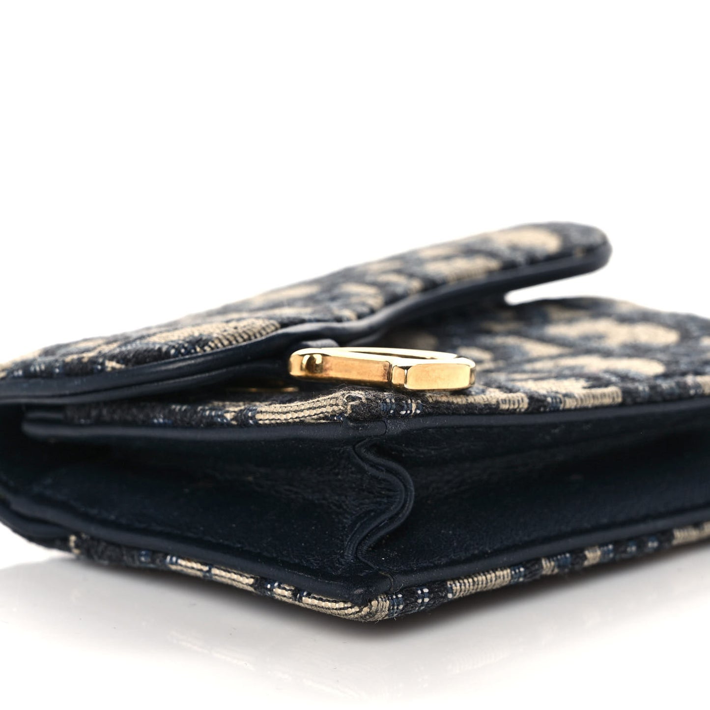 Oblique Saddle Card Holder Blue