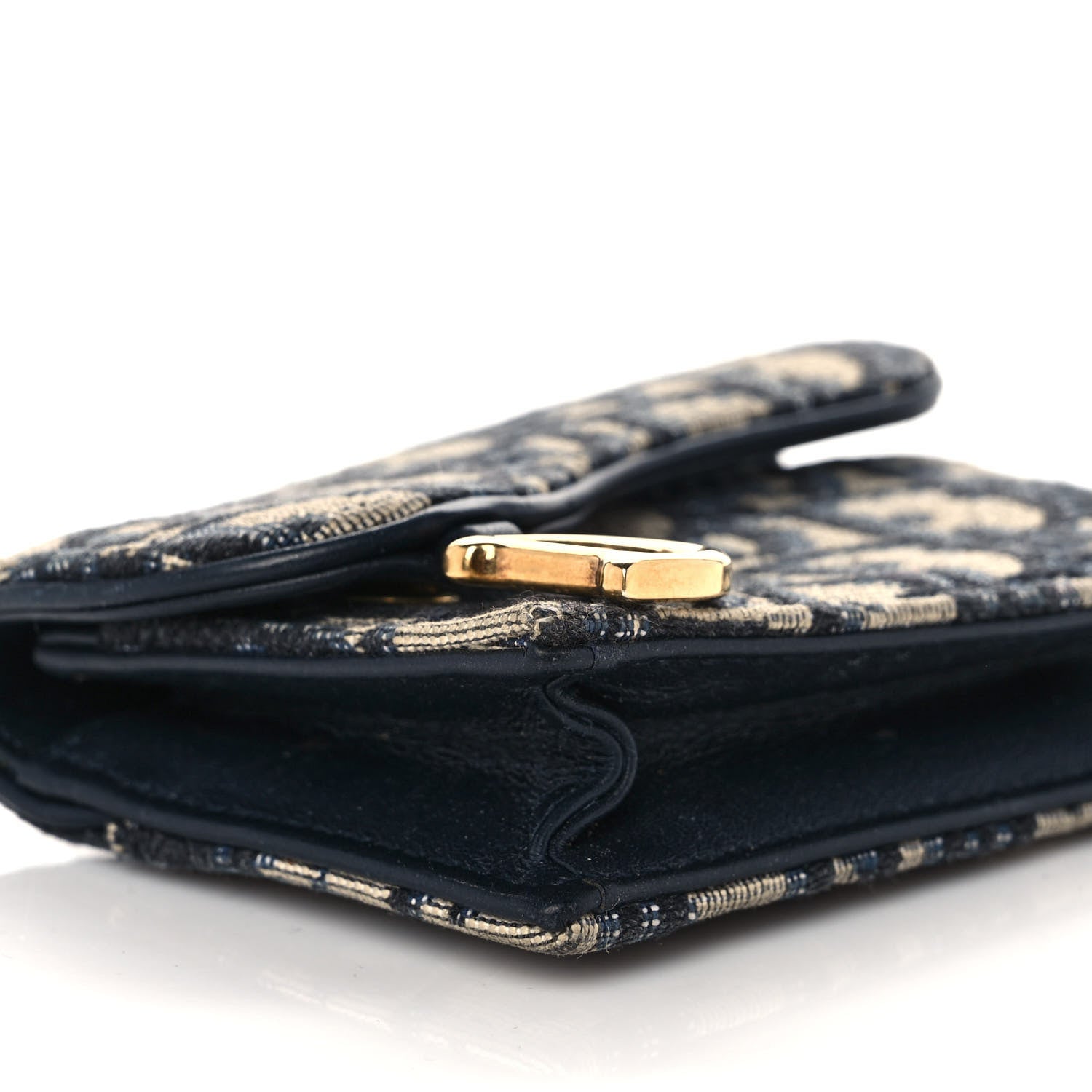 Christian Dior Oblique Saddle Card Holder Blue 8 of 10