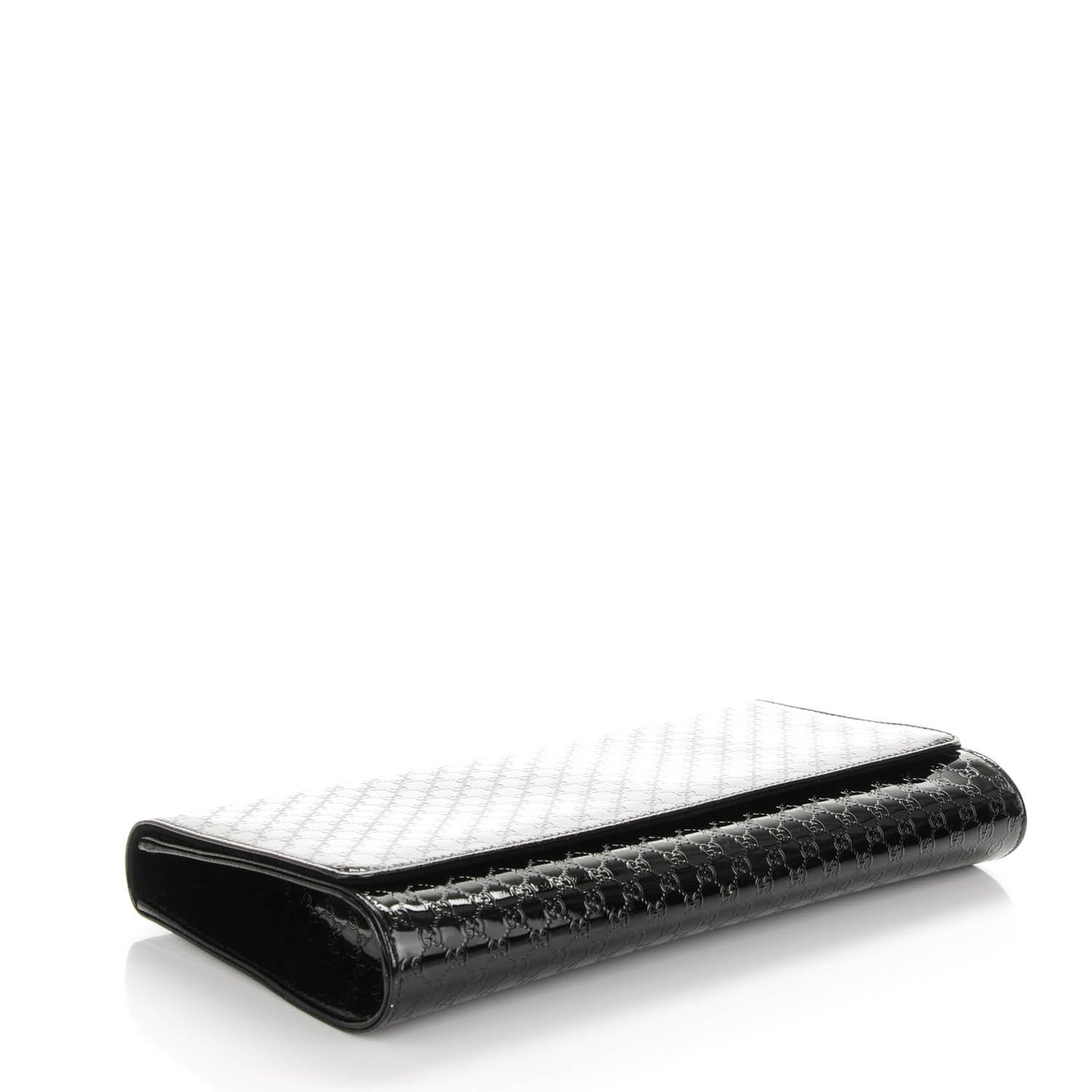 Patent Microguccissima Medium Broadway Clutch Black
