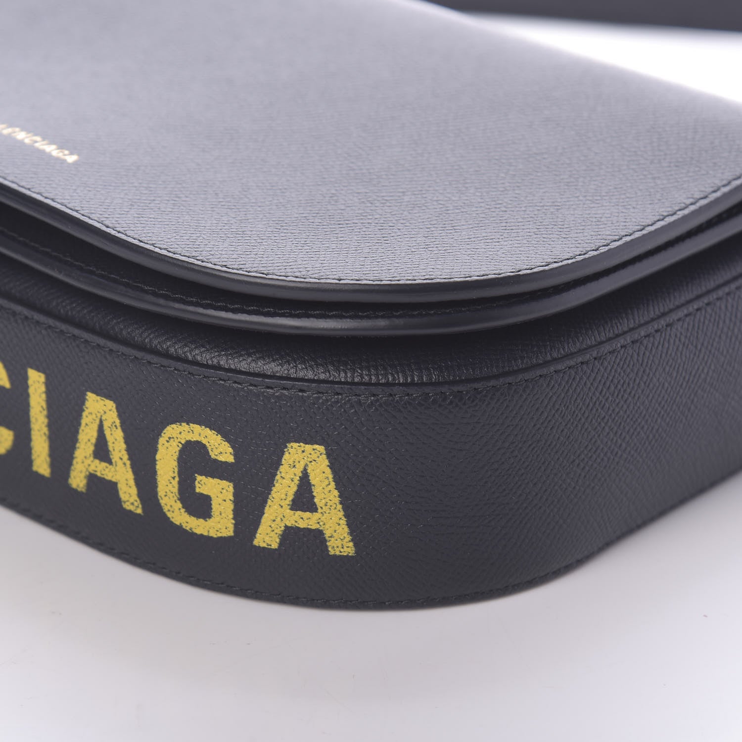 Balenciaga Signature Grained Calfskin Logo S Ville Day Bag Bleu Tempete Jaune 8 of 8