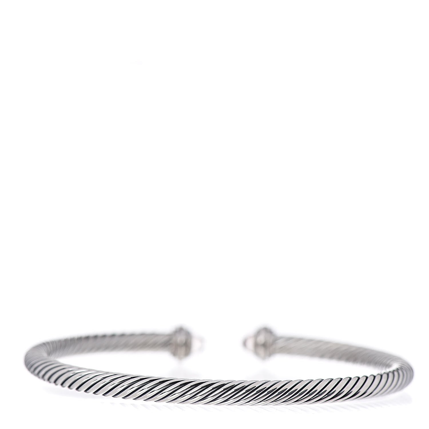 David Yurman Sterling Silver Morganite Diamond 4mm Cable Classics Bracelet 3 of 4