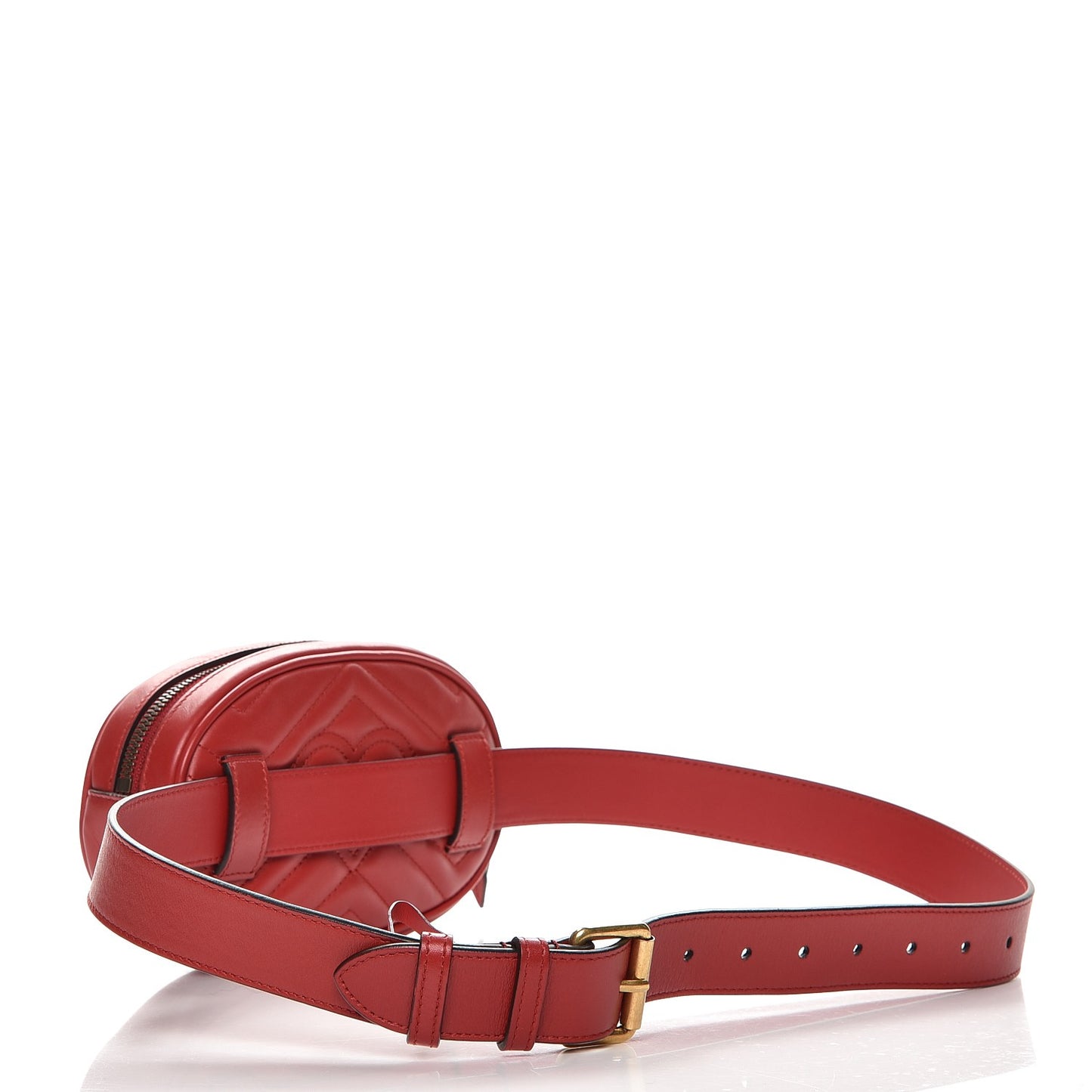 Calfskin Matelasse GG Marmont Belt Bag 85 34 Hibiscus Red