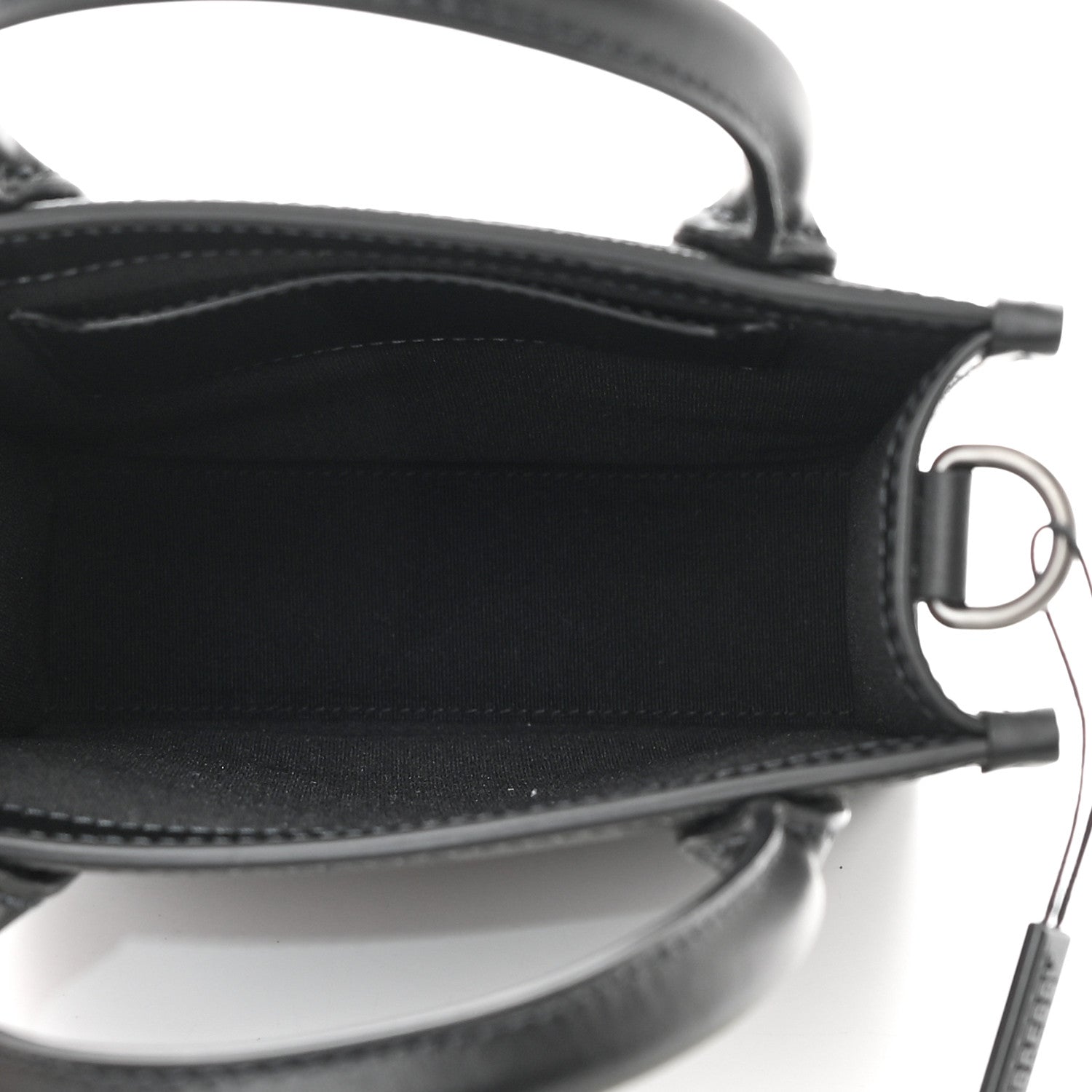 Burberry E-Canvas Mini Denny Check Tote Charcoal 5 of 10