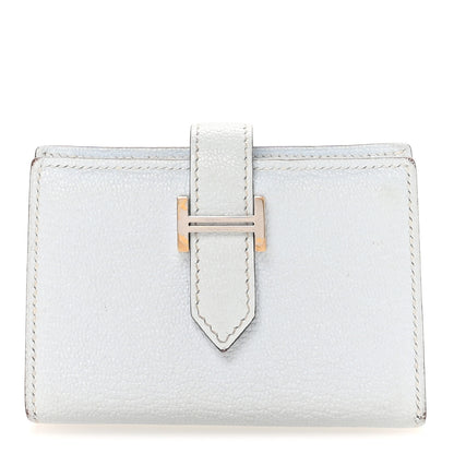 Hermes Chevre Mysore Mini Bearn Wallet Bleu Brume 1 of 10