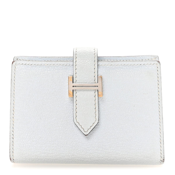 Hermes Chevre Mysore Mini Bearn Wallet Bleu Brume 1810586