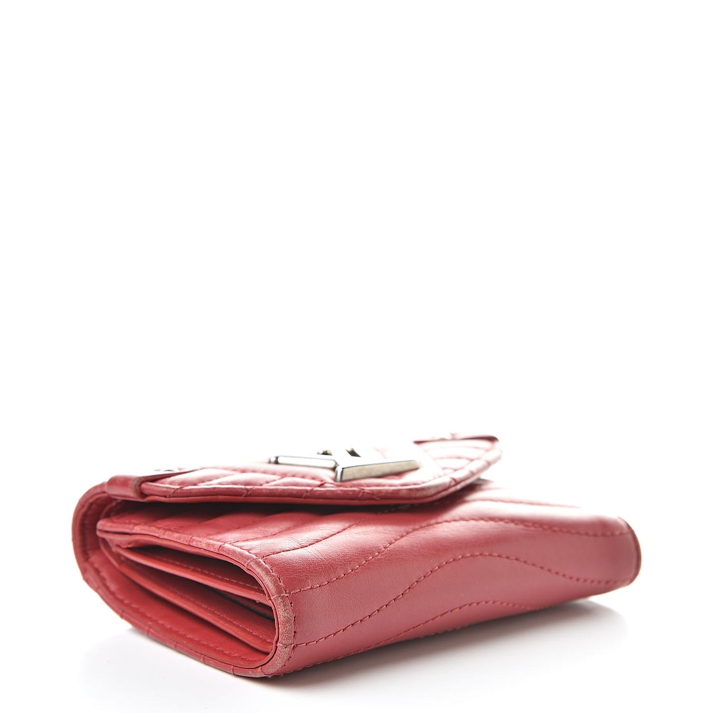 Calfskin New Wave Compact Wallet Rouge