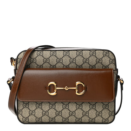 Gucci GG Supreme Monogram Small Horsebit 1955 Shoulder Bag Beige Brown Sugar 1 of 11