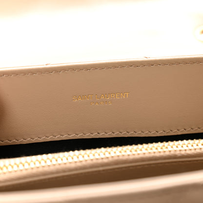 Saint Laurent Calfskin Y Quilted Monogram Small Loulou Chain Satchel Dark Beige 6 of 11