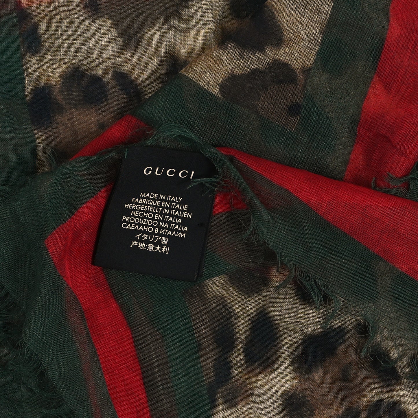 Modal Silk Leopard Web Print Scarf