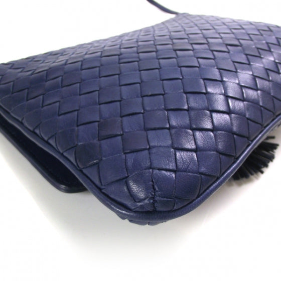 Vintage Nappa Intrecciato Shoulder Bag Blue