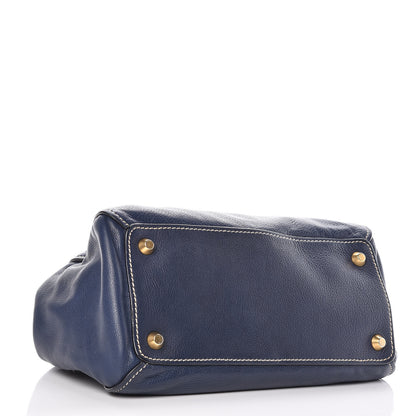 Miu Miu Vitello Shopping Tote Blue 4 of 15