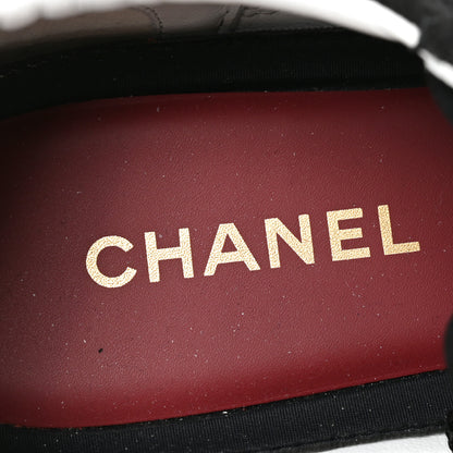 Chanel Mesh Suede Calfskin Womens Logo Sneakers 39.5 Black White 7 of 8