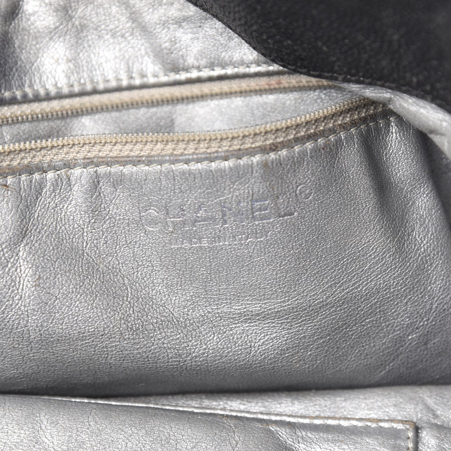 Glazed Caviar East West Modern Chain Tote Black