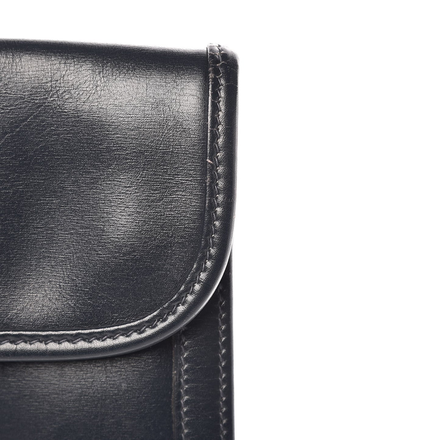 Box Calf Jige PM Clutch Bleu Marine