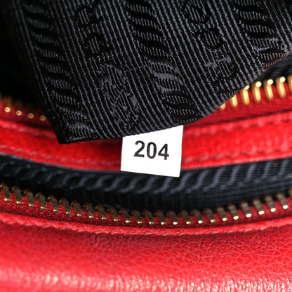 Prada Glace Calfskin Embossed Logo Crossbody Red 7 of 11