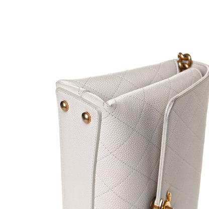 Chanel Grained Calfskin Small Stitched Flap White 13 of 18
