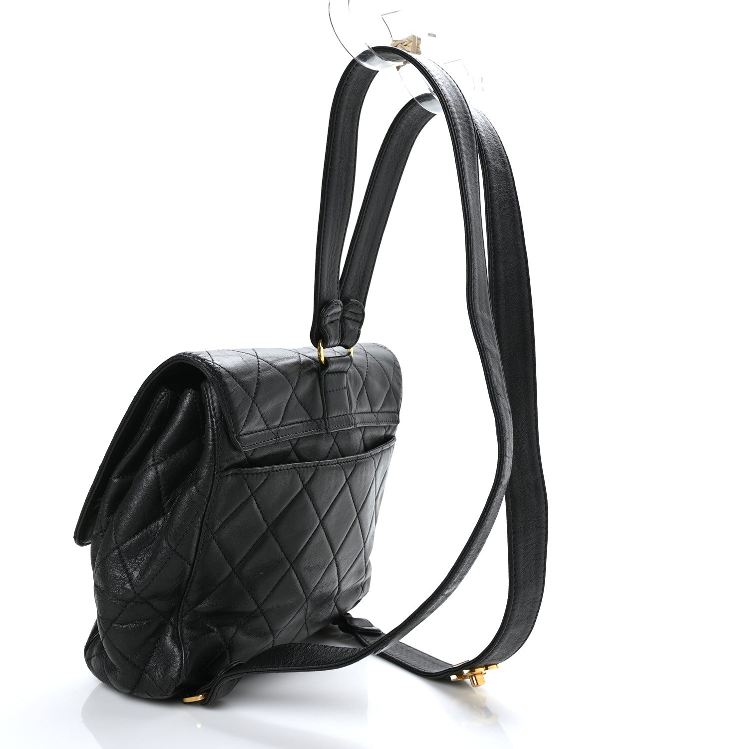 Chanel Lambskin Quilted Backpack Black 3 of 10