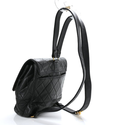 Chanel Lambskin Quilted Backpack Black 3 of 10