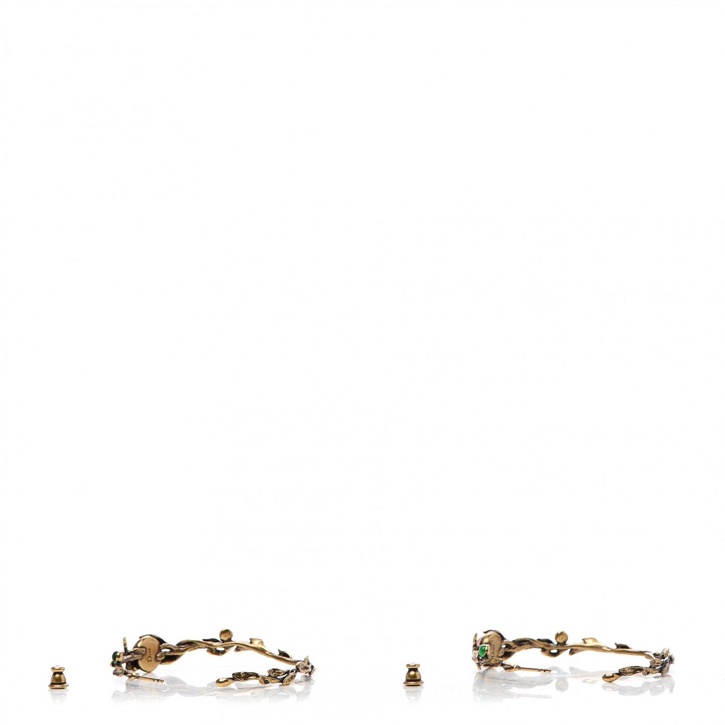 Metal Resin J'Adior Hoop Earring Aged Gold