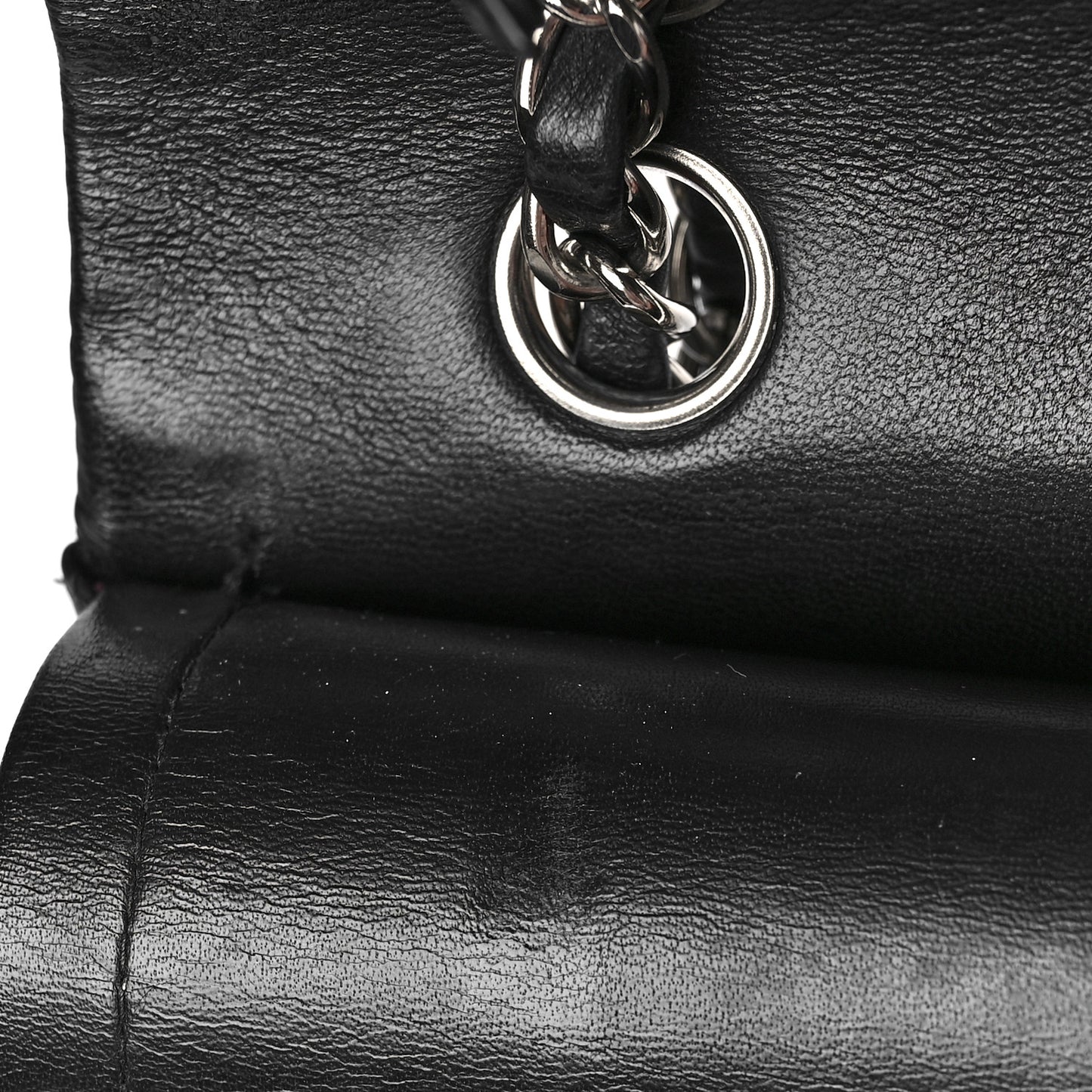 Lambskin Quilted Medium Double Flap Black