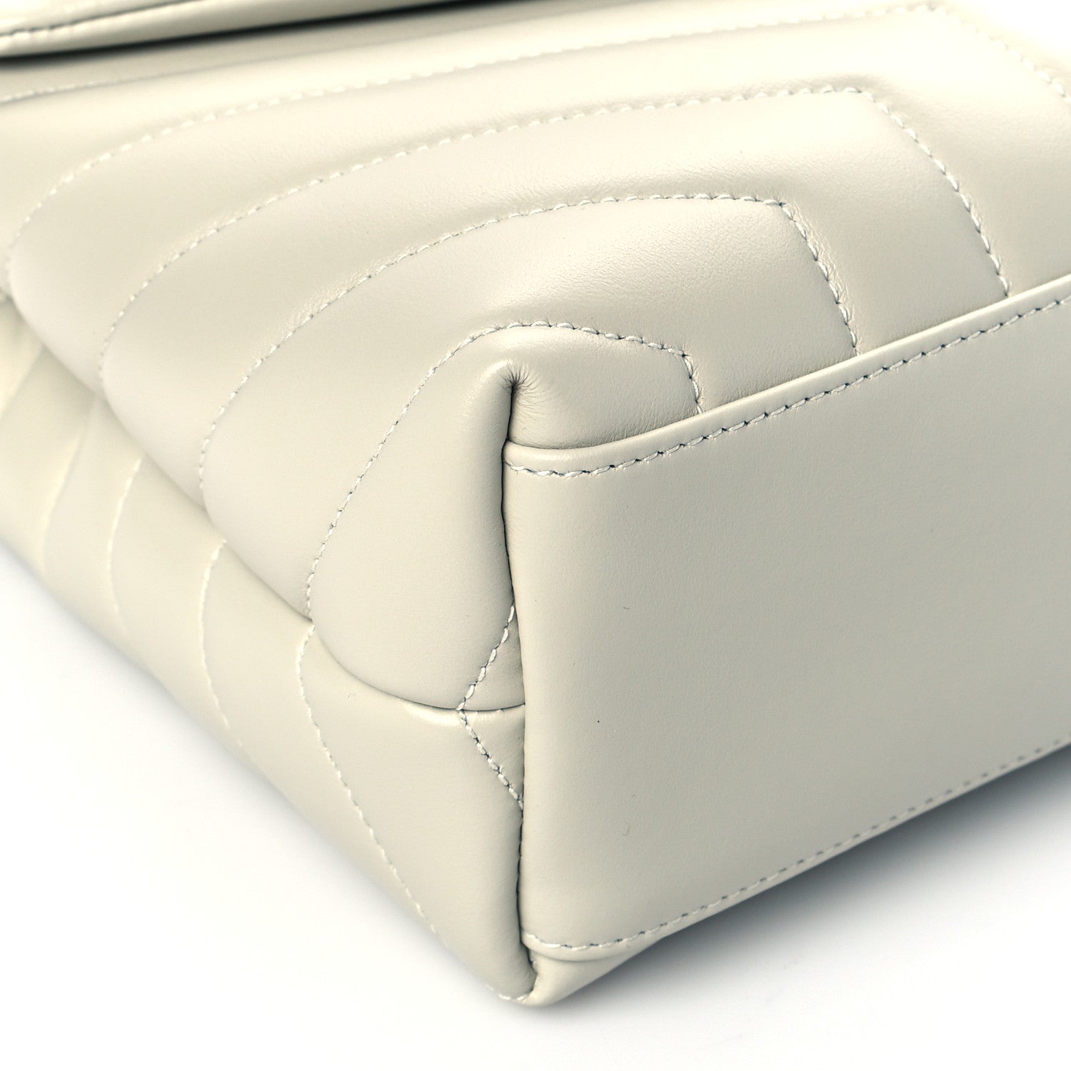 Saint Laurent Calfskin Y Quilted Monogram Small Loulou Chain Satchel Crema Soft 9 of 11