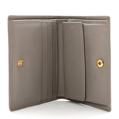 Prada Saffiano Metal Compact Snap Bi-Fold Wallet Marmo 5 of 6