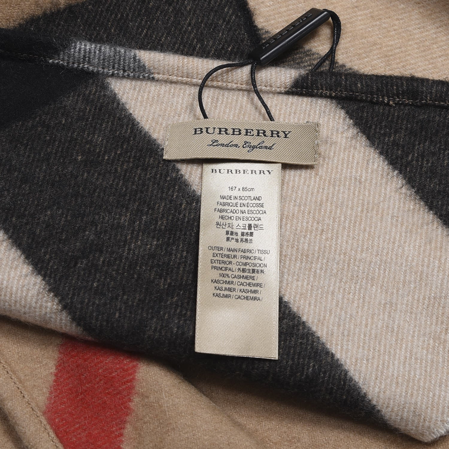 Burberry Cashmere Giant House Check Cape Scarf Camel 3 of 3