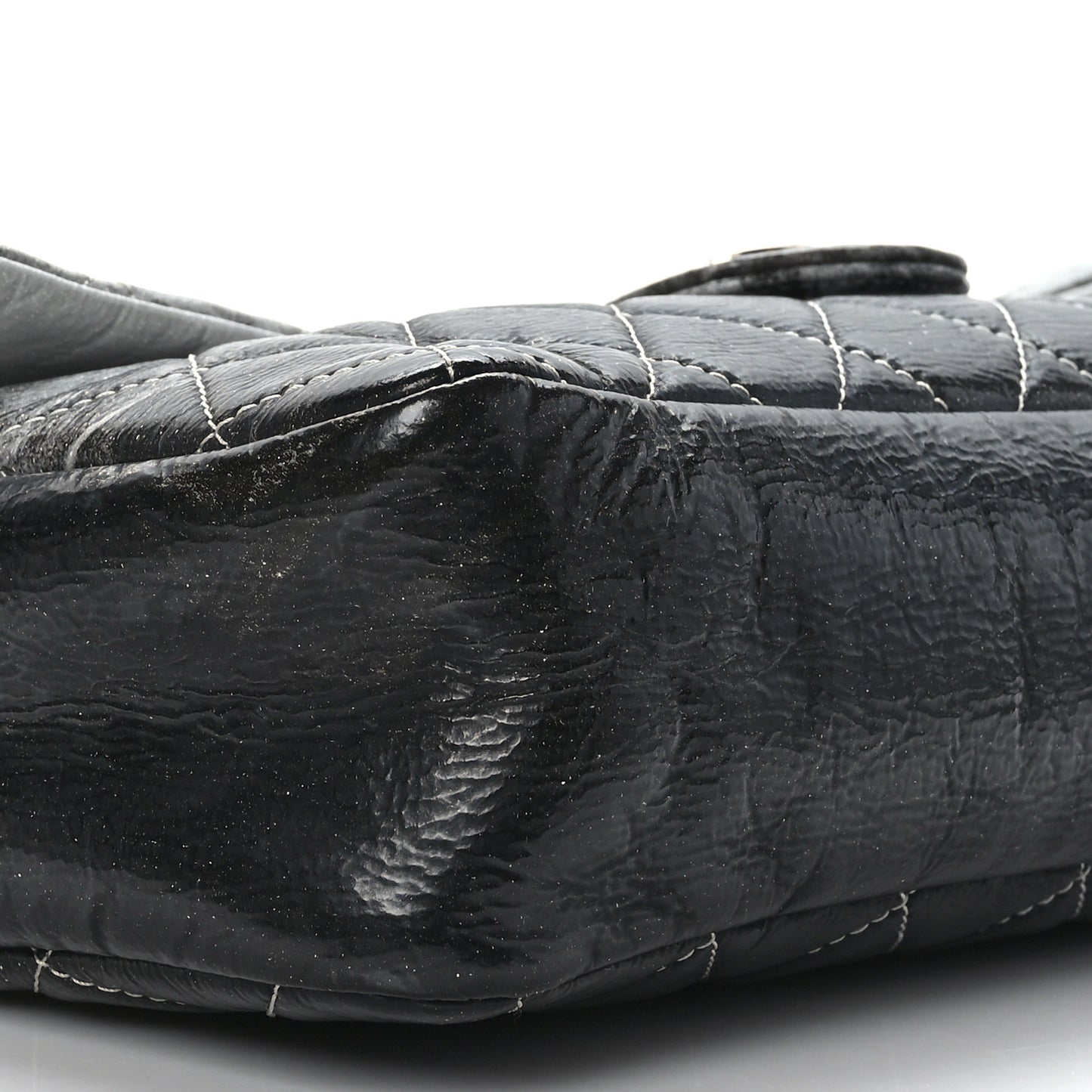 Vinyl Quilted Jumbo Melrose Degrade Flap Black