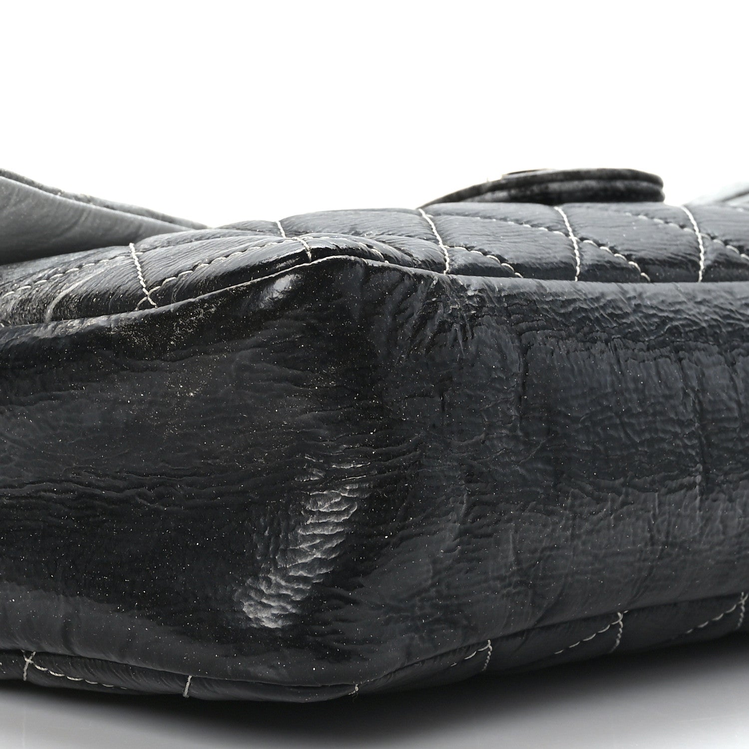 Chanel Vinyl Quilted Jumbo Melrose Degrade Flap Black 8 of 10