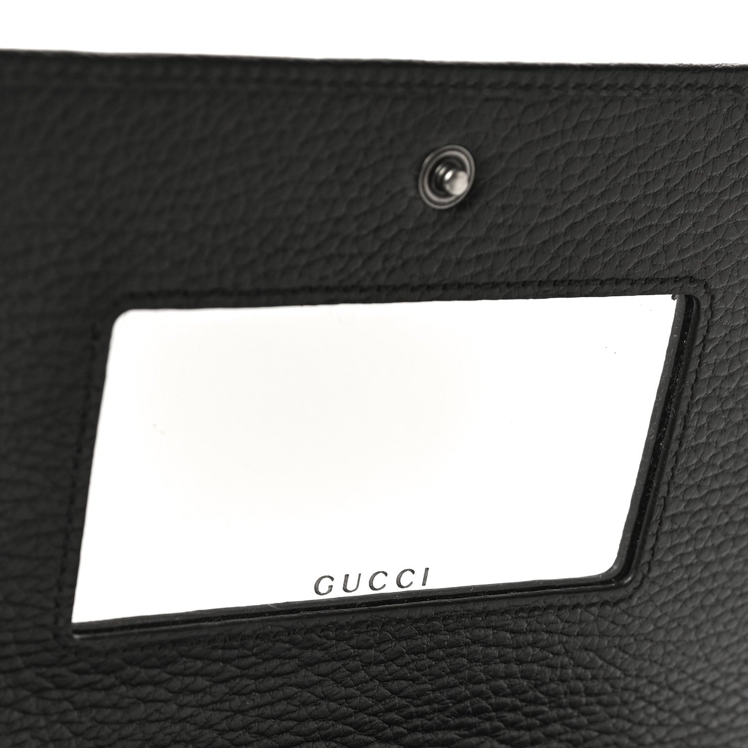 Gucci Dollar Calfskin Enamel Monochrome Mini GG Marmont Chain Wallet Black 5 of 9