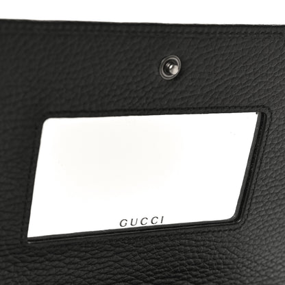 Gucci Dollar Calfskin Enamel Monochrome Mini GG Marmont Chain Wallet Black 5 of 9
