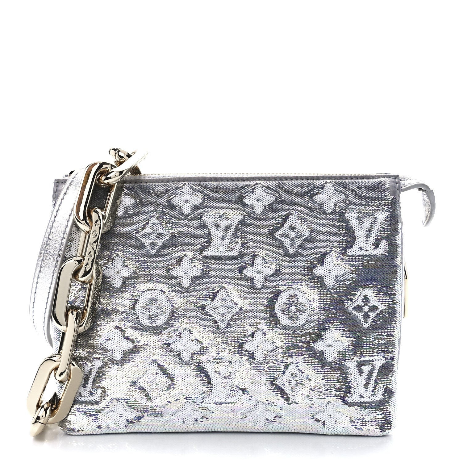 Louis Vuitton Satin Sequin Embroidered Monogram Coussin BB Silver 1 of 10