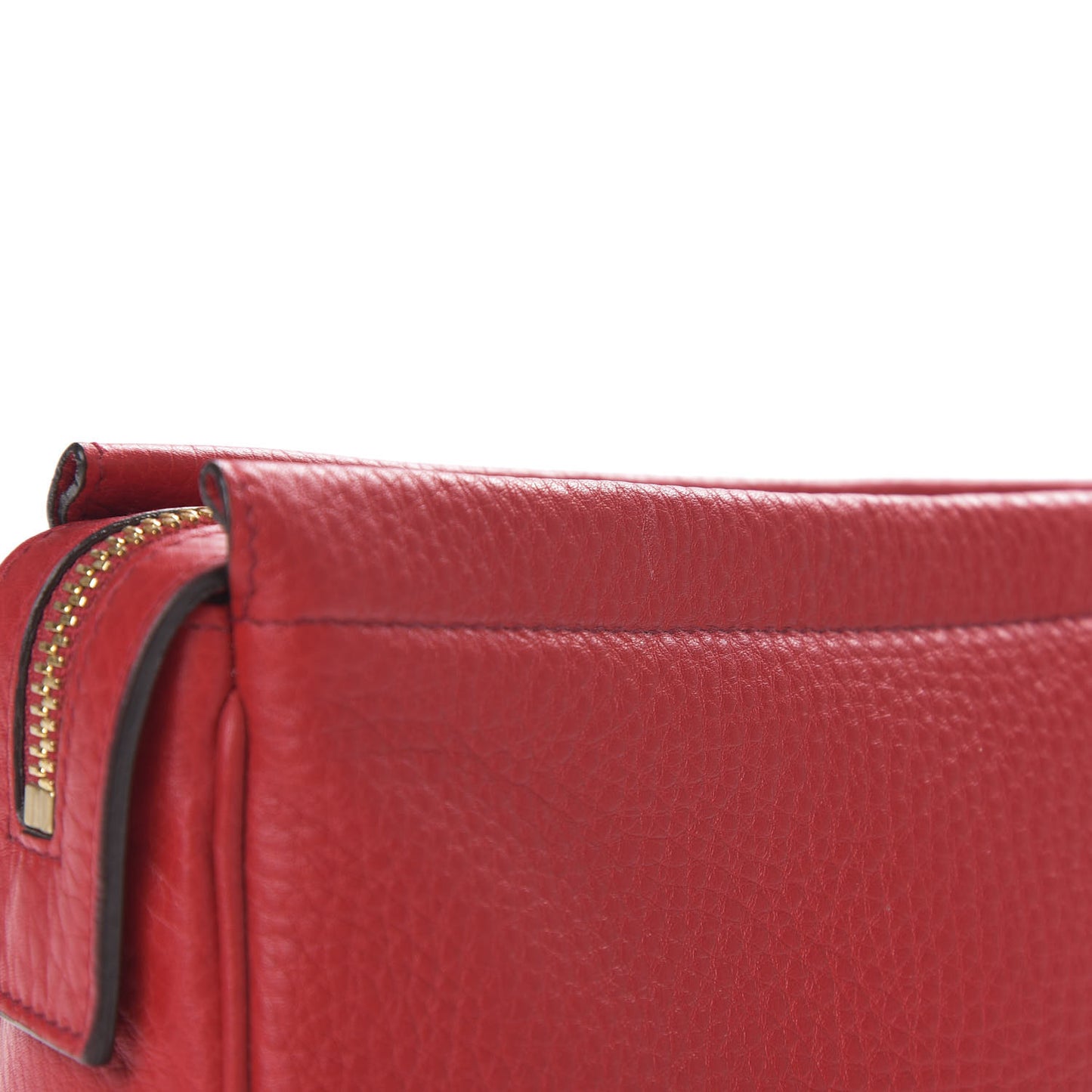 Pebbled Calfskin Soho Cosmetic Case Tabasco Red