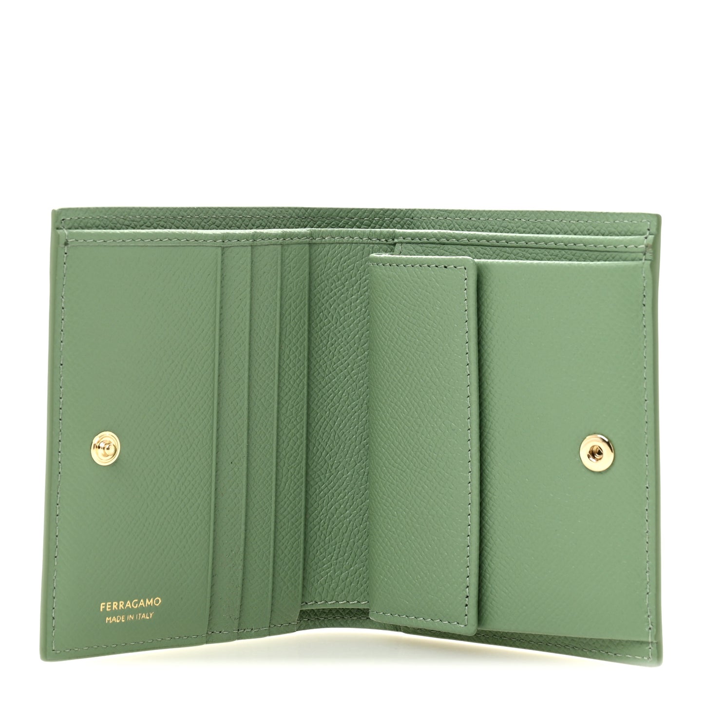 Grained Calfskin Folding Wallet Seagrass